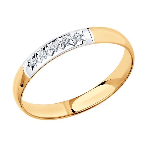 Кольцо обручальное из красного золота р. 23 SOKOLOV Diamonds