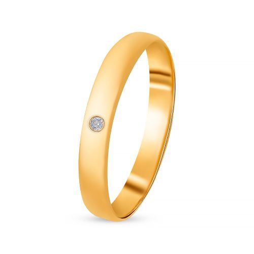 Кольцо обручальное из красного золота с фианитом р. 20 585Gold