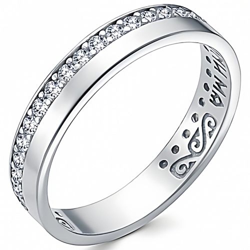 Кольцо обручальное из серебра р.18,5 Silver Fish