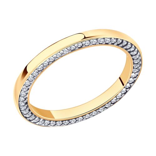 Кольцо обручальное из серебро р. 17,5 Diamant
