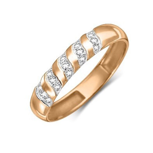 Кольцо обручальное из золота р. 14,5 PLATINA jewelry