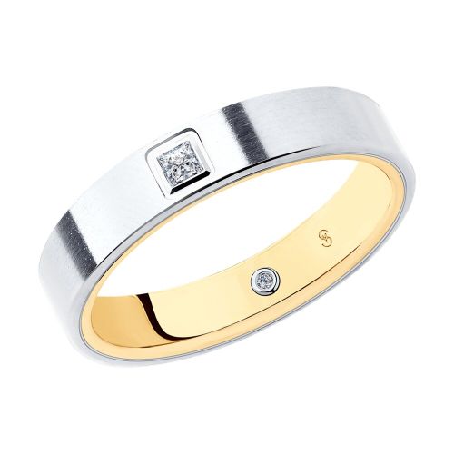 Кольцо обручальное из золота р. 18,5 SOKOLOV Diamonds