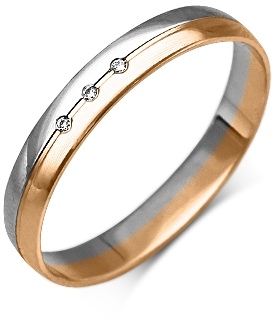 Кольцо обручальное из золота с бриллиантом р. 17,5 PLATINA jewelry