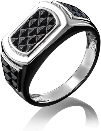 Кольцо печатка из белого золота р. 22 PLATINA jewelry