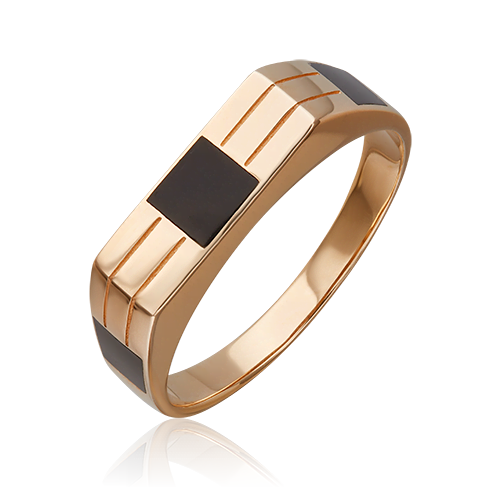 Кольцо печатка из красного золота р. 17,5 PLATINA jewelry