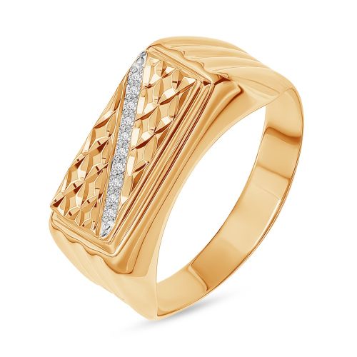 Кольцо печатка из красного золота р. 19,5 585Gold
