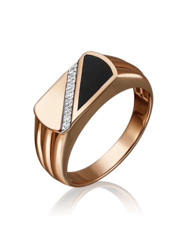 Кольцо печатка из красного золота р. 20,5 PLATINA jewelry