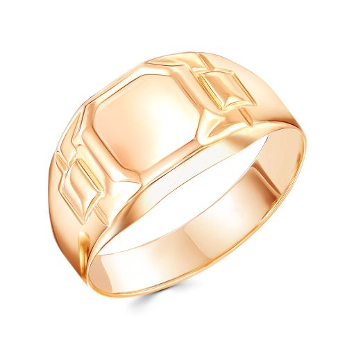Кольцо печатка из красного золота р. 22 585Gold