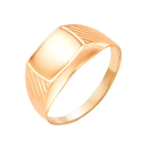 Кольцо печатка из красного золота р. 22,5 585Gold