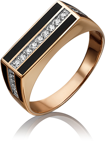 Кольцо печатка из красного золота р. 23 PLATINA jewelry