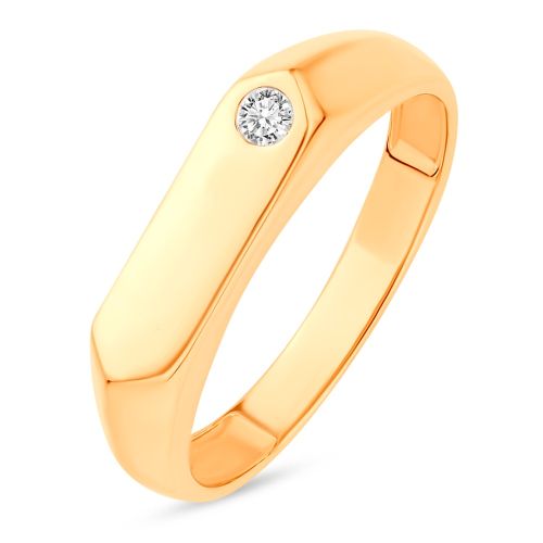 Кольцо печатка из красного золота с фианитом р. 21 585Gold