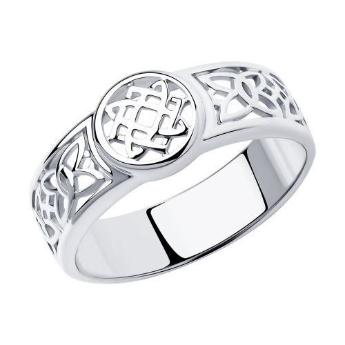 Кольцо печатка из серебра р. 20 Diamant