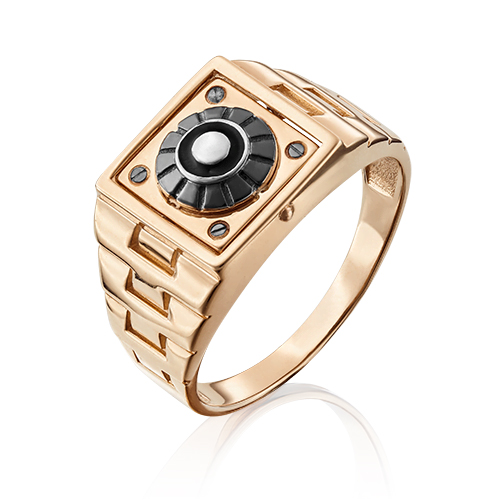Кольцо печатка из золота р. 19 PLATINA jewelry