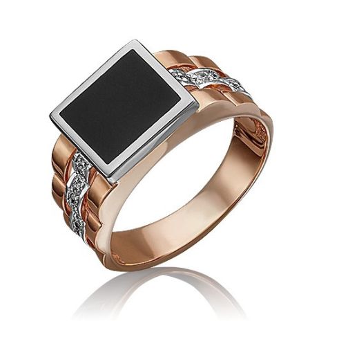 Кольцо печатка из золота р. 21 PLATINA jewelry