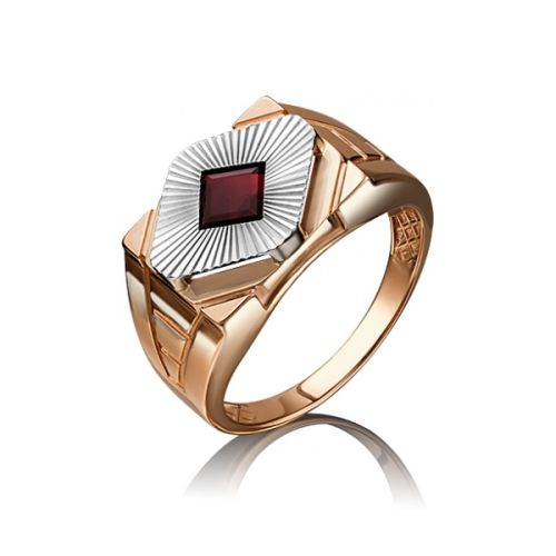 Кольцо печатка из золота р. 21.5 PLATINA jewelry