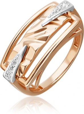 Кольцо печатка из золота с топазом р. 18,5 PLATINA jewelry