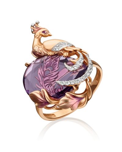 Кольцо перстень из красного золота р. 16,5 PLATINA jewelry