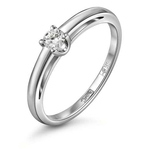 Кольцо помолвочное из белого золота р. 15 IQ Diamonds
