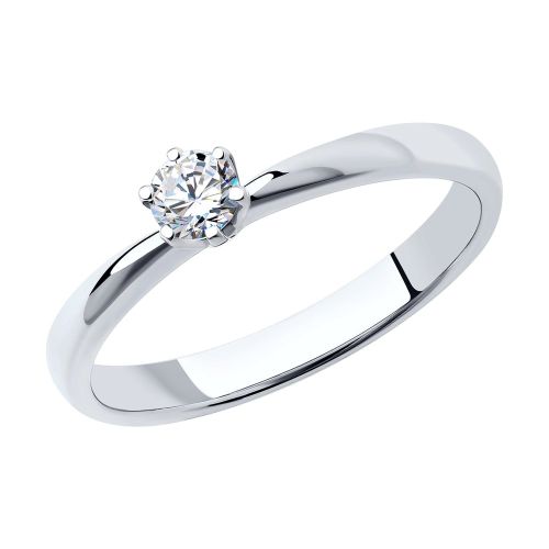 Кольцо помолвочное из белого золота р. 15 SOKOLOV Diamonds