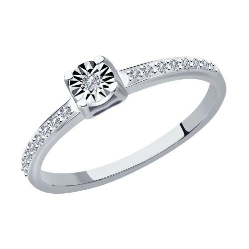 Кольцо помолвочное из белого золота р. 16 SOKOLOV Diamonds