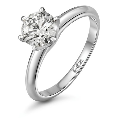 Кольцо помолвочное из белого золота р. 16,2 IQ Diamonds