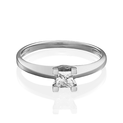 Кольцо помолвочное из белого золота р. 18 PLATINA jewelry