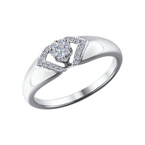 Кольцо помолвочное из белого золота р. 18,5 SOKOLOV Diamonds