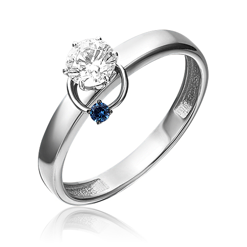 Кольцо помолвочное из белого золота р. 20 PLATINA jewelry