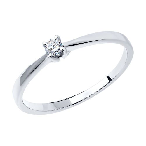 Кольцо помолвочное из белого золота с бриллиантом р. 16.5 SOKOLOV Diamonds