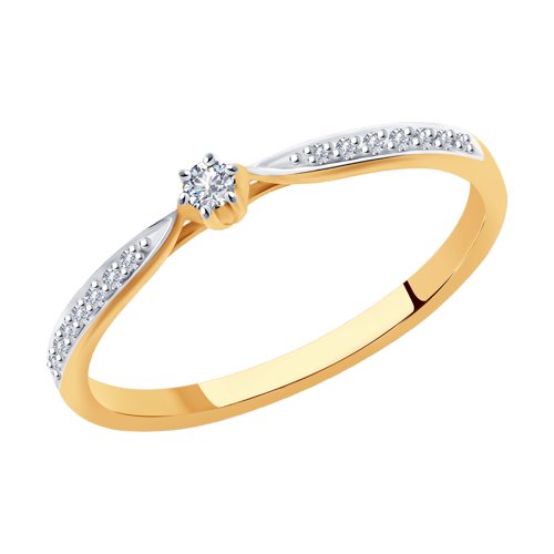 Кольцо помолвочное из желтого золота р. 15 SOKOLOV Diamonds