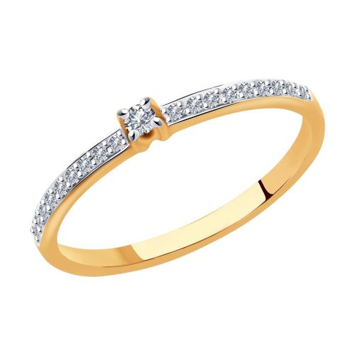 Кольцо помолвочное из желтого золота с бриллиантом р. 15 SOKOLOV Diamonds
