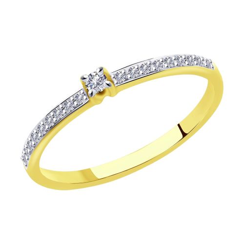 Кольцо помолвочное из желтого золота с бриллиантом р. 16 SOKOLOV Diamonds