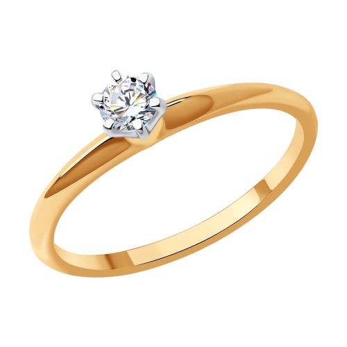Кольцо помолвочное из комбинированного золота р. 16 SOKOLOV Diamonds