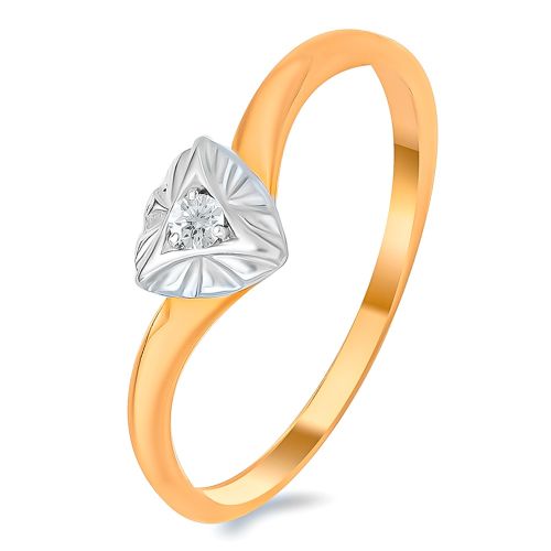 Кольцо помолвочное из комбинированного золота с бриллиантом р. 17,5 585Gold