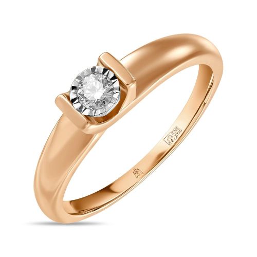 Кольцо помолвочное из красного золота р. 16 MIUZ Diamonds