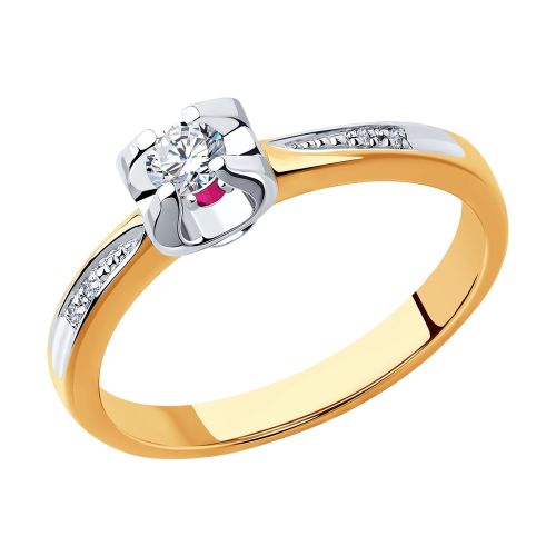 Кольцо помолвочное из красного золота р. 16 SOKOLOV Diamonds