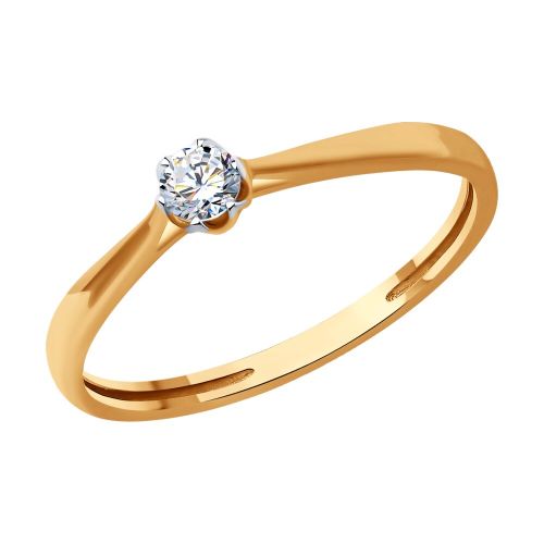 Кольцо помолвочное из красного золота р. 17 SOKOLOV Diamonds