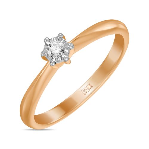 Кольцо помолвочное из красного золота р. 17,5 MIUZ Diamonds
