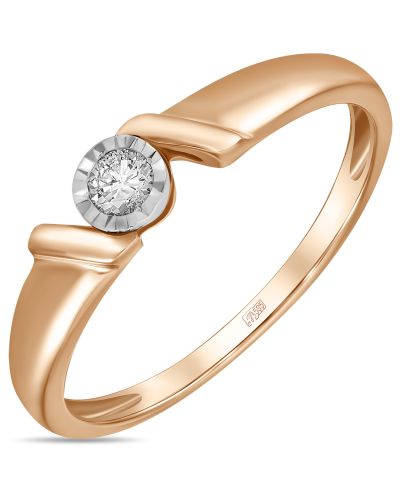 Кольцо помолвочное из красного золота р. 18 MIUZ Diamonds