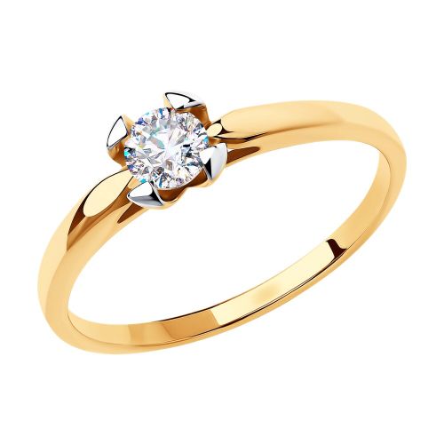 Кольцо помолвочное из красного золота р. 18,5 Diamant