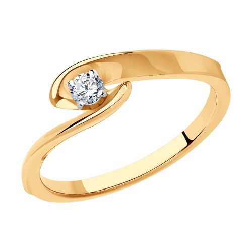 Кольцо помолвочное из красного золота р. 18,5 SOKOLOV Diamonds