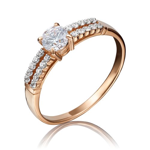 Кольцо помолвочное из красного золота р. 20 PLATINA jewelry