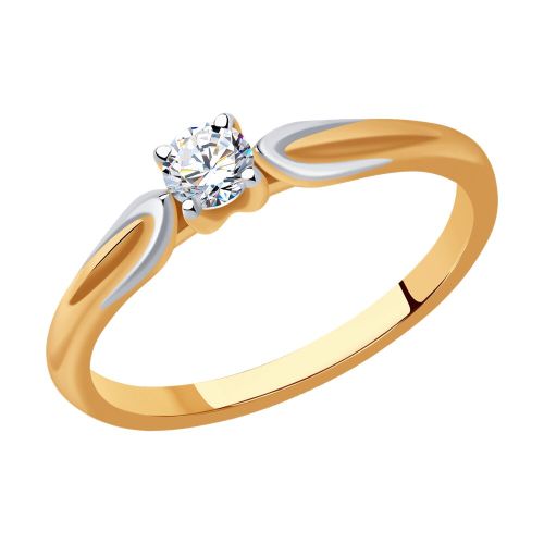 Кольцо помолвочное из красного золота с бриллиантом р. 18,5 SOKOLOV Diamonds