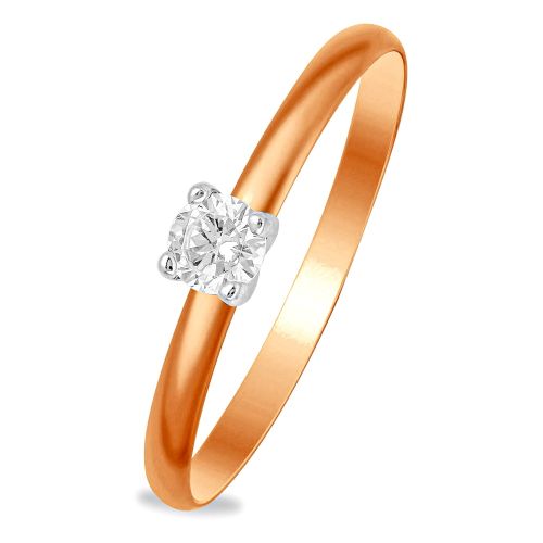 Кольцо помолвочное из красного золота с фианитом р. 15 585Gold
