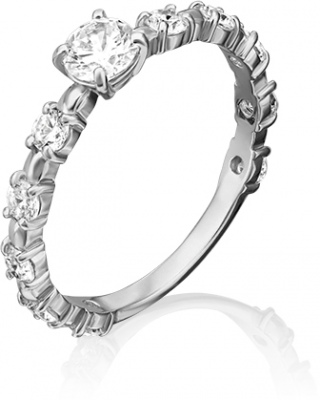 Кольцо помолвочное из серебра р. 19 PLATINA jewelry