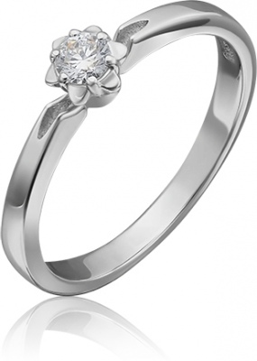 Кольцо помолвочное из золота р. 17,5 PLATINA jewelry