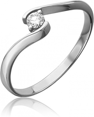 Кольцо помолвочное из золота с бриллиантом р. 15 PLATINA jewelry