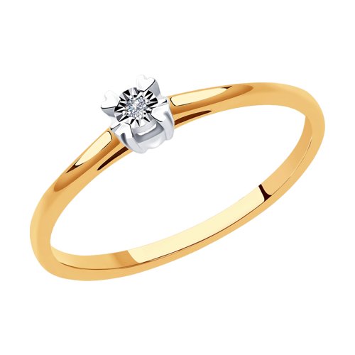 Кольцо помолвочное из золота с бриллиантом р. 15 SOKOLOV Diamonds