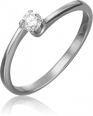 Кольцо помолвочное из золота с бриллиантом р. 17,5 PLATINA jewelry