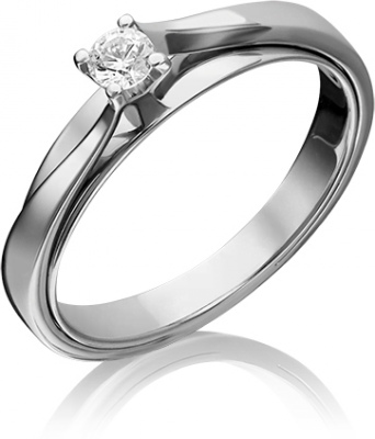 Кольцо помолвочное из золота с бриллиантом р. 18,5 PLATINA jewelry